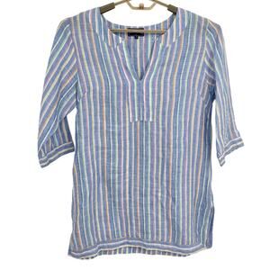 Michael's Womens 100% Tunic Top Dress Coverup StripeSize Medium NEW